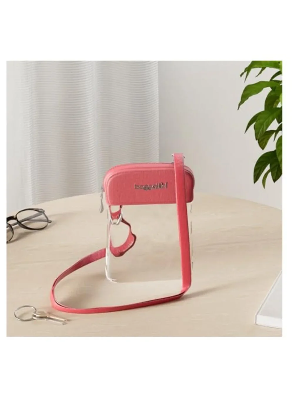 Clear Crossbody Bag Lightweight Adjustable Strap Water-Resistant